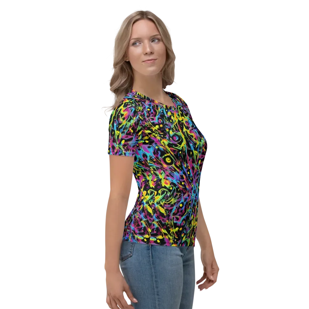 Pixel Inferno on Women's Crew Neck T-Shirt — Right