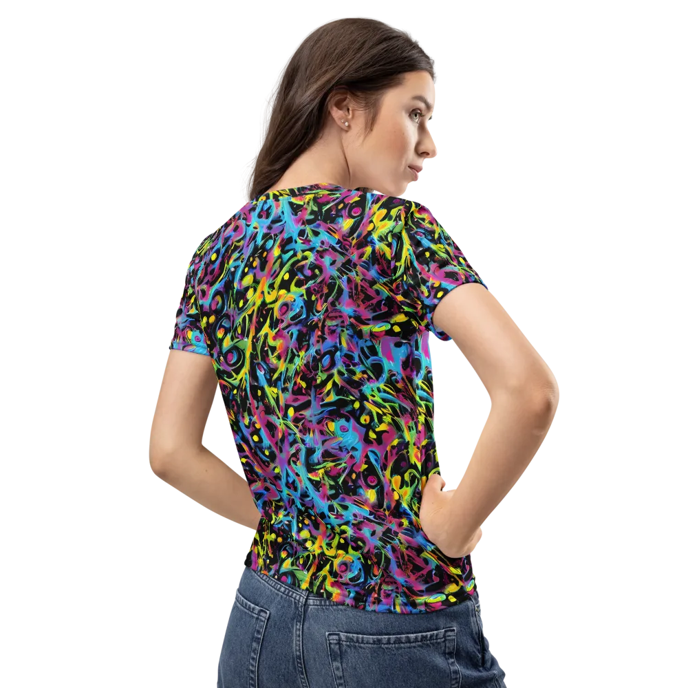Pixel Inferno on Women's Crew Neck T-Shirt — Back