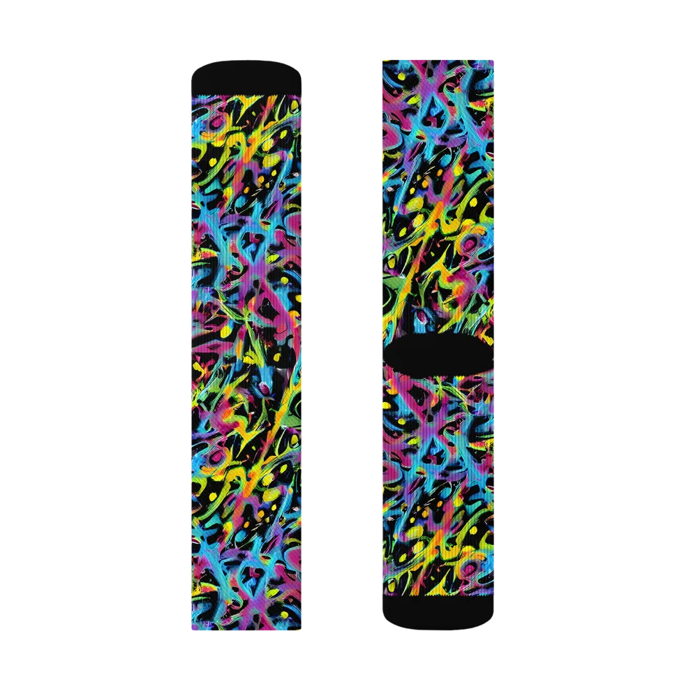 Pixel Inferno on Socks — Right Sock