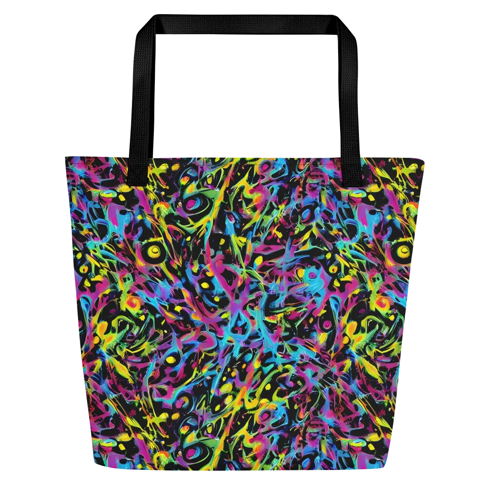 Pixel Inferno on Large Tote Bag W/ Pocket — Front