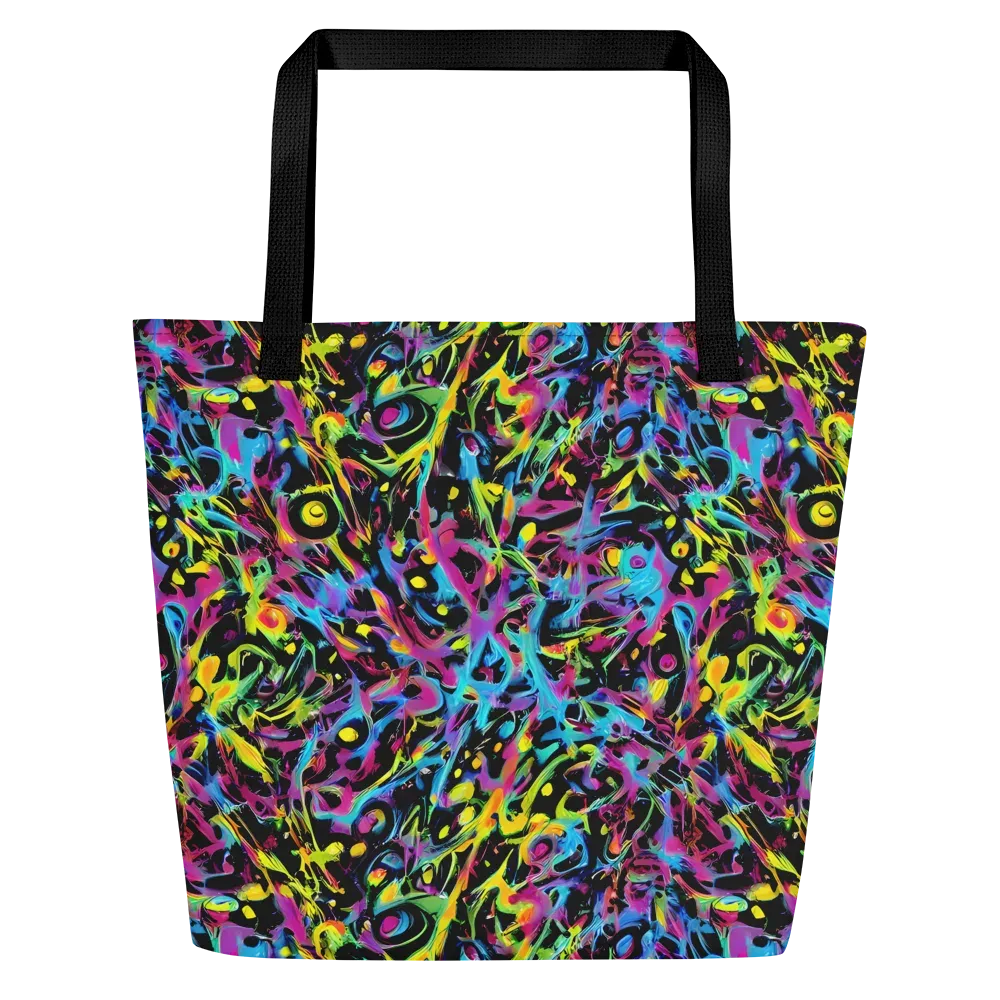 Pixel Inferno on Large Tote Bag W/ Pocket — Front