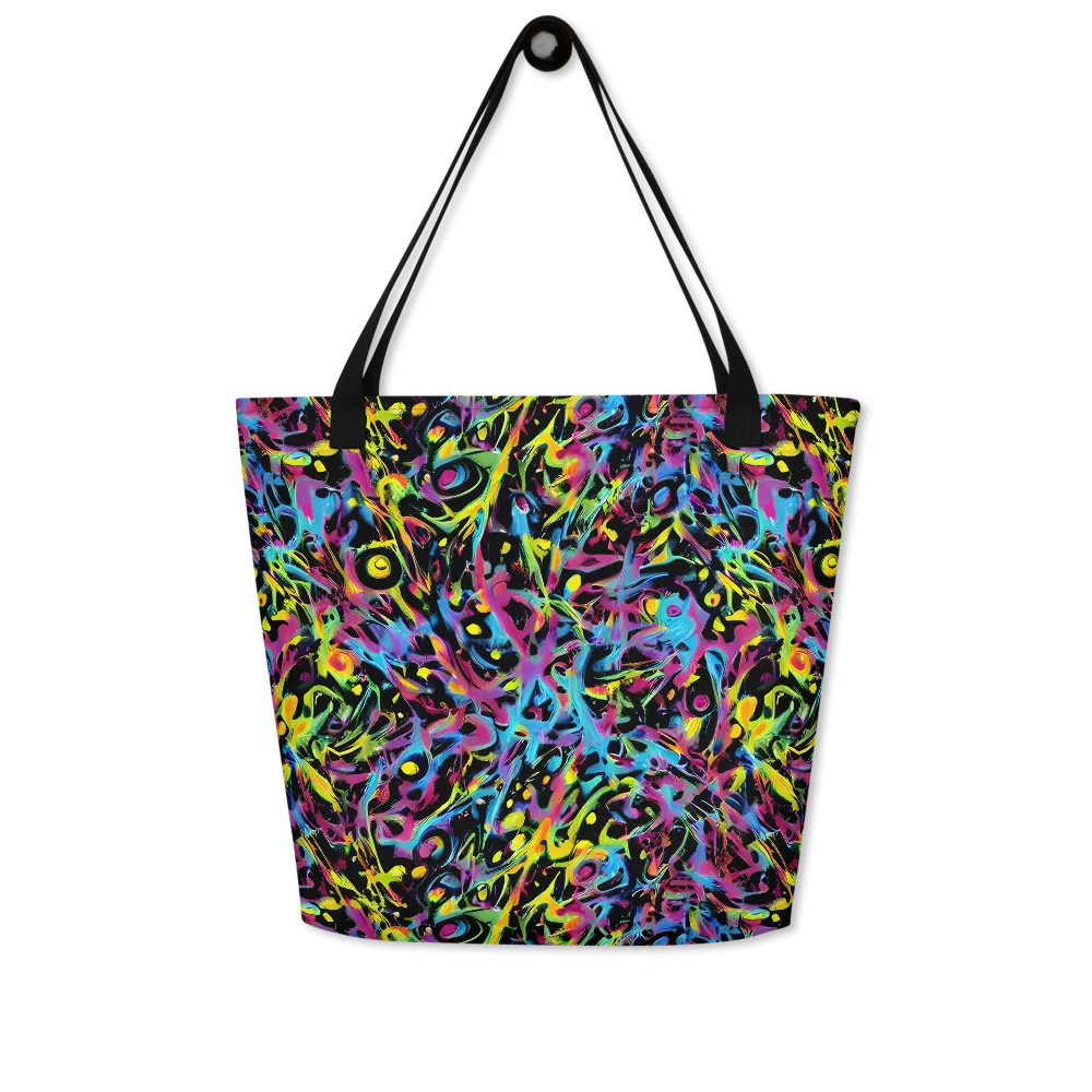 Pixel Inferno on Large Tote Bag W/ Pocket — Front