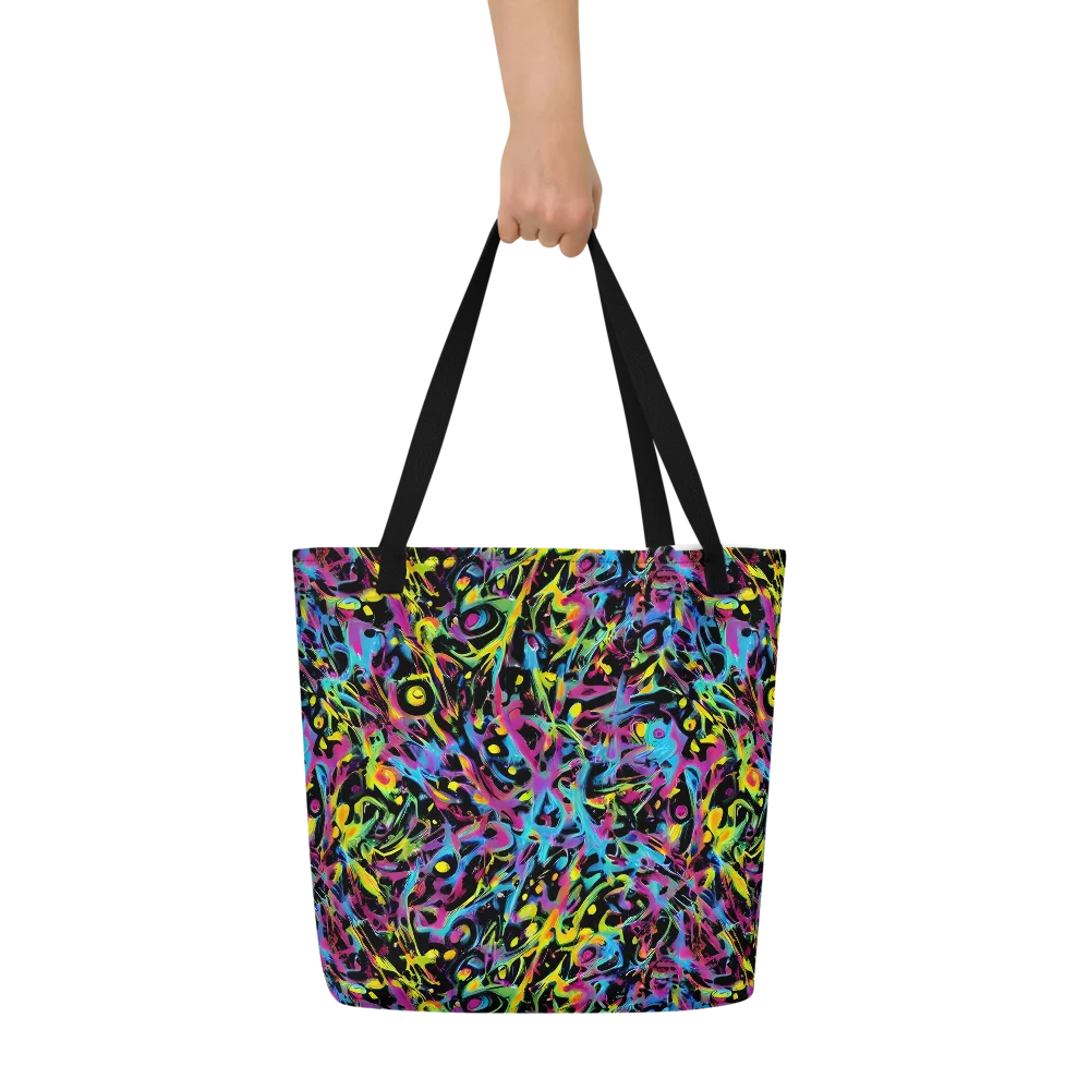 Pixel Inferno on Large Tote Bag W/ Pocket — Front