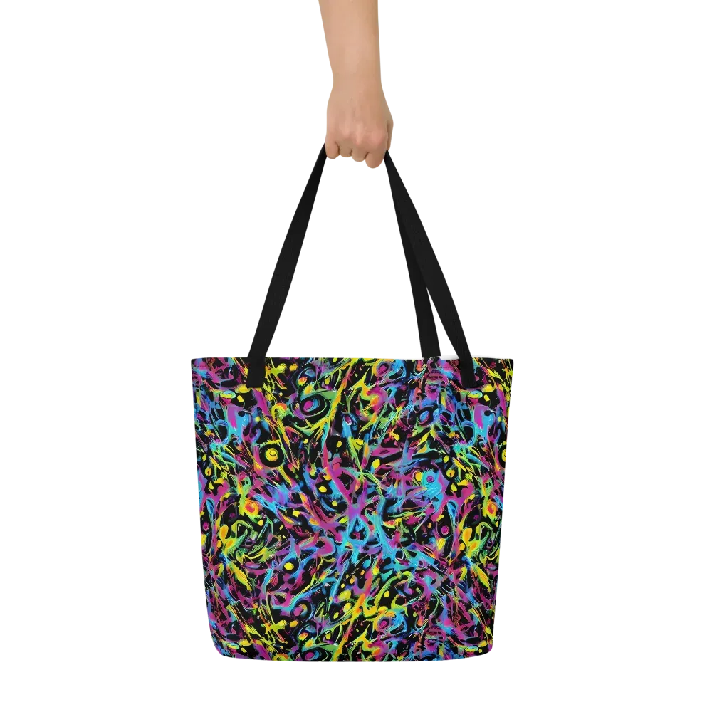 Pixel Inferno on Large Tote Bag W/ Pocket — Front