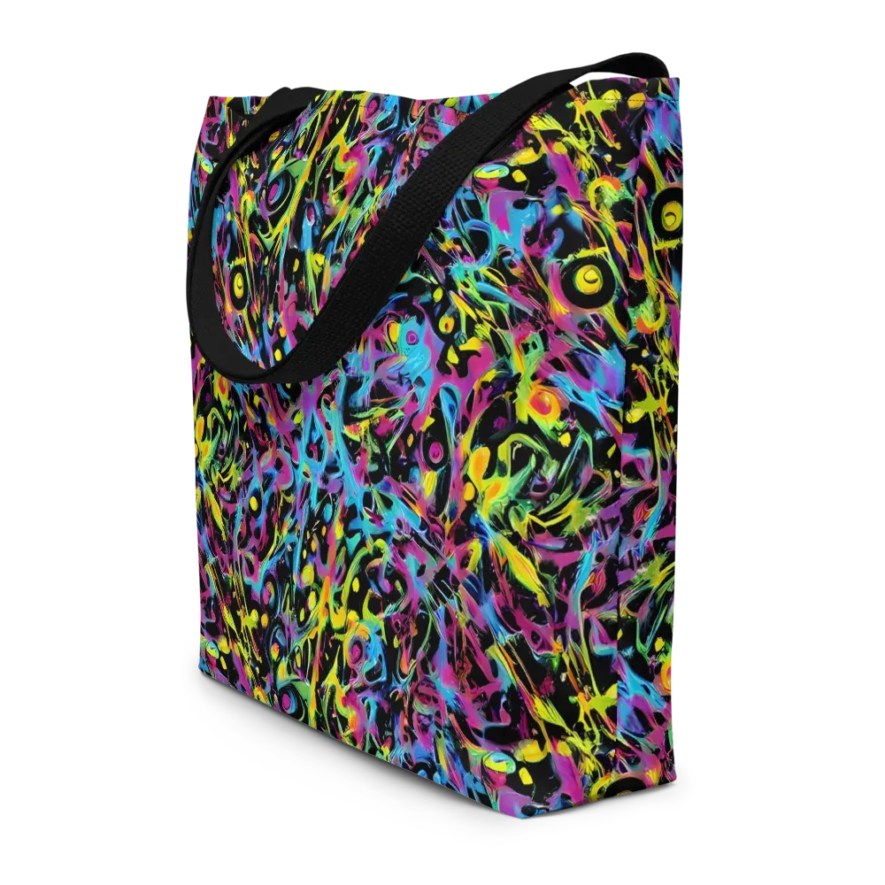 Pixel Inferno on Large Tote Bag W/ Pocket — Front