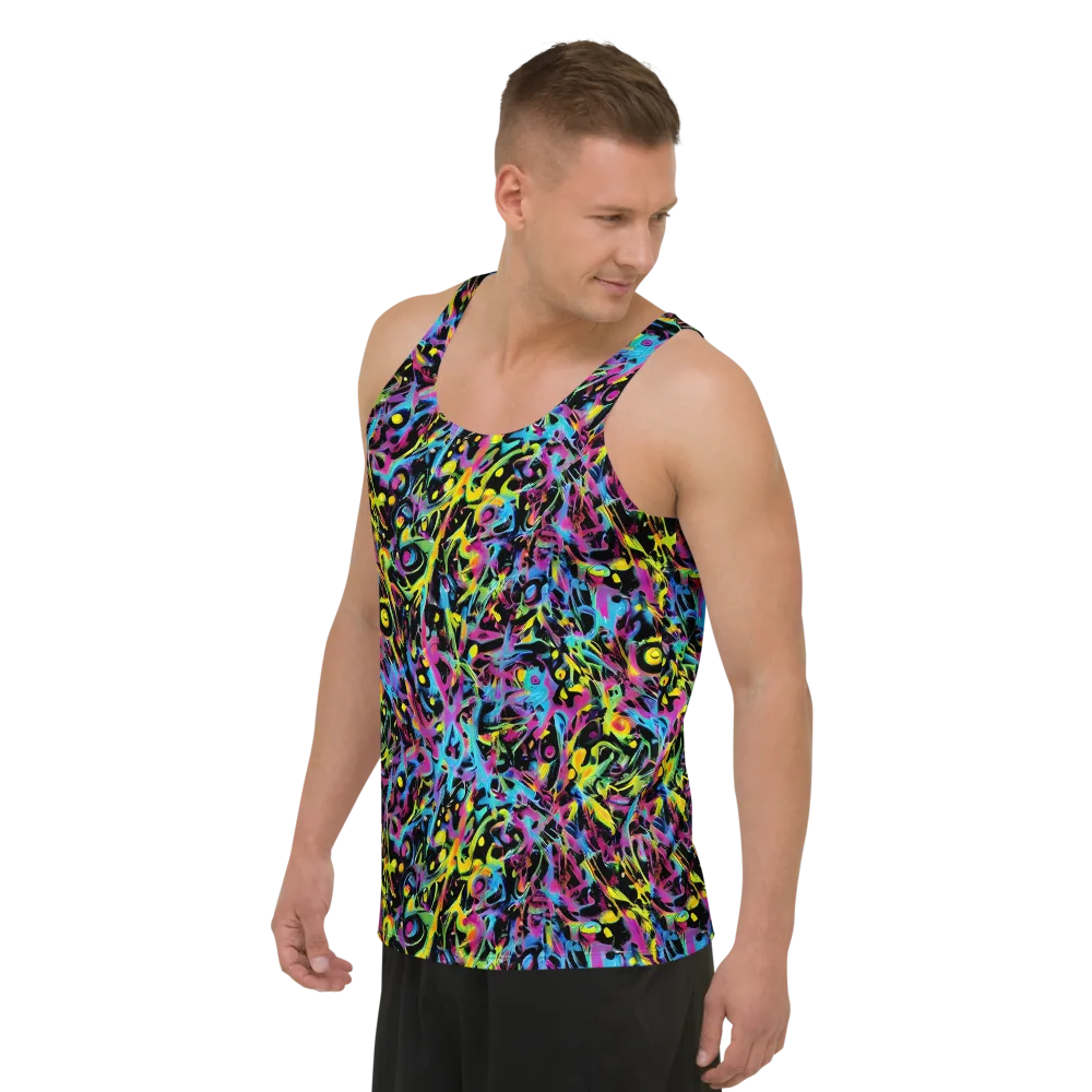 Pixel Inferno on Men's Tank Top — Left Front