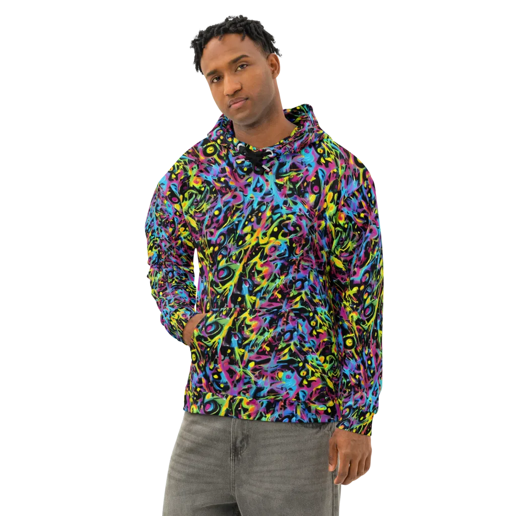 Pixel Inferno on Cotton Hoodie — Left Front