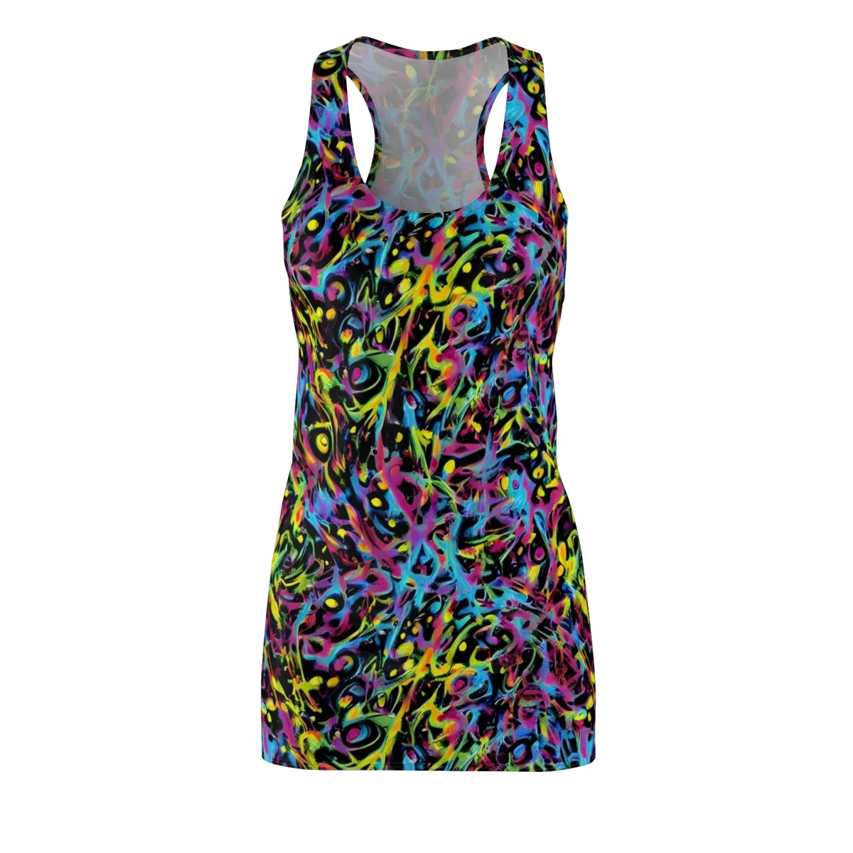 Pixel Inferno on Racerback Dress — Front