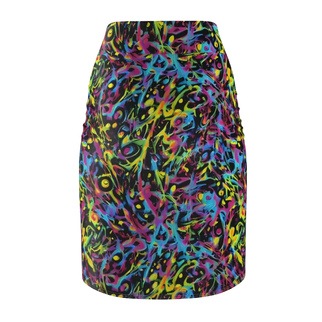 Pixel Inferno on Pencil Skirt — Back