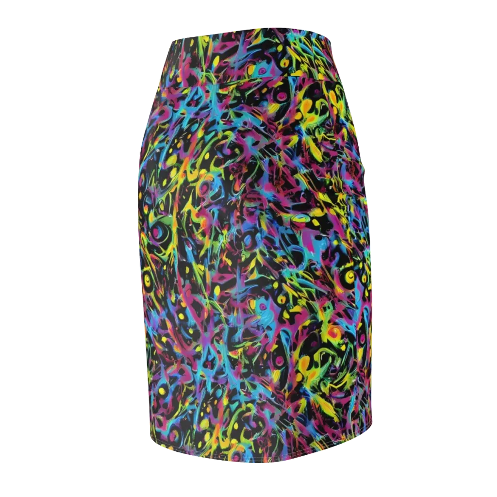 Pixel Inferno on Pencil Skirt — Back Side