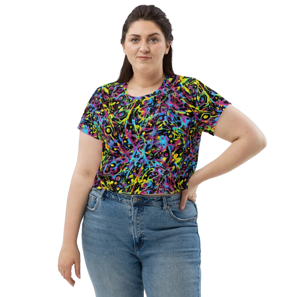 Pixel Inferno on Crop Tee — Front