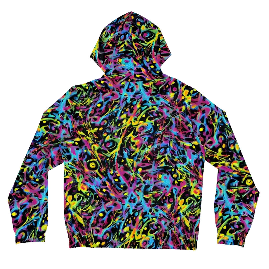 Pixel Inferno on Women's Full-Zip Hoodie — Back