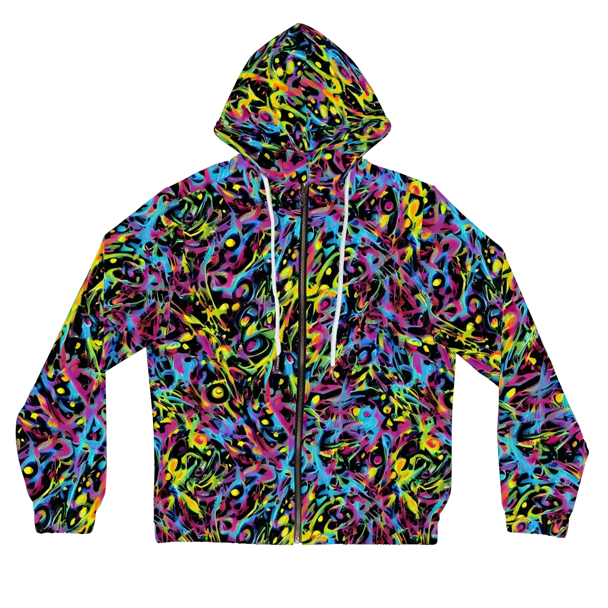 Pixel Inferno on Women's Full-Zip Hoodie — Front