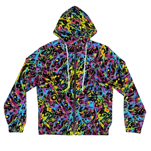 Pixel Inferno on a Women's Full-Zip Hoodie