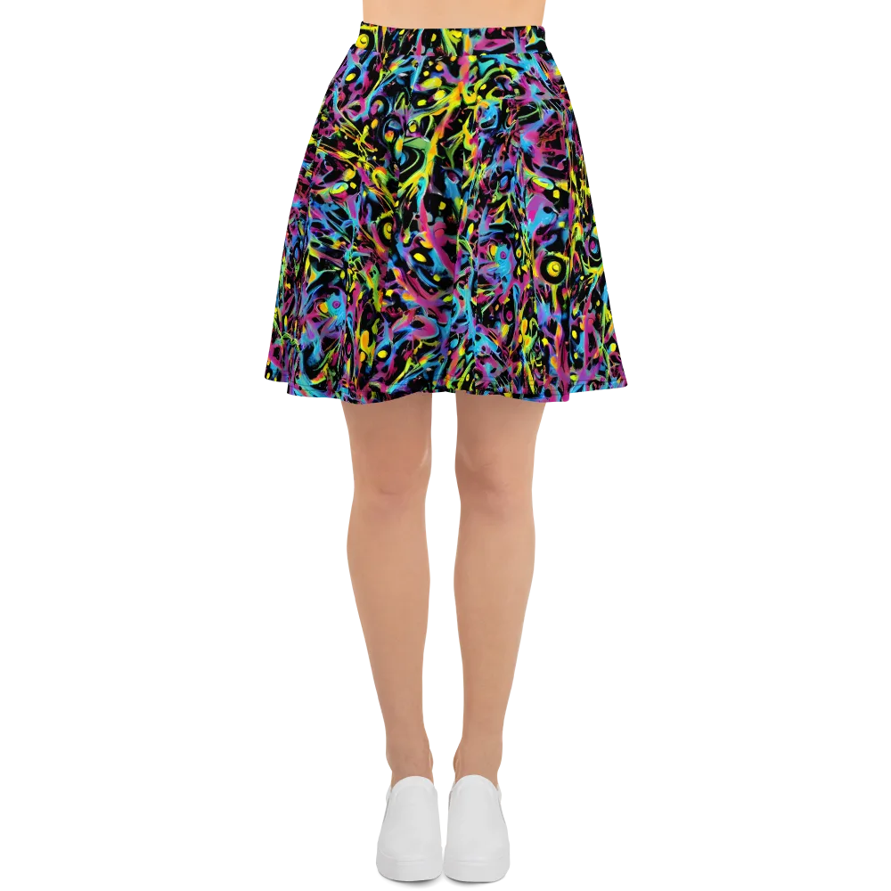 Pixel Inferno on Skater Skirt — Front