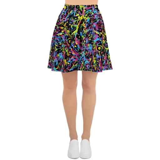 Pixel Inferno on a Skater Skirt