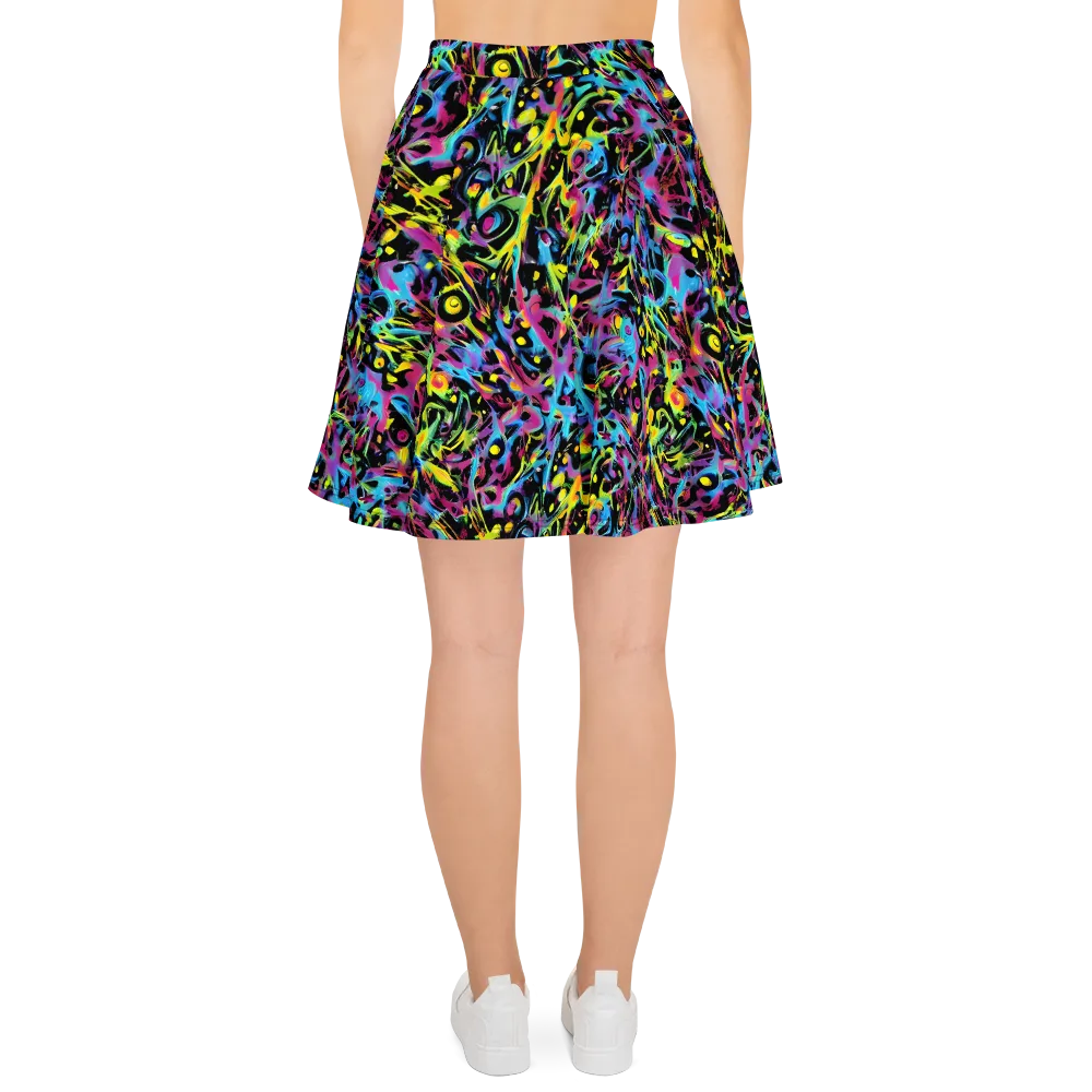 Pixel Inferno on Skater Skirt — Back