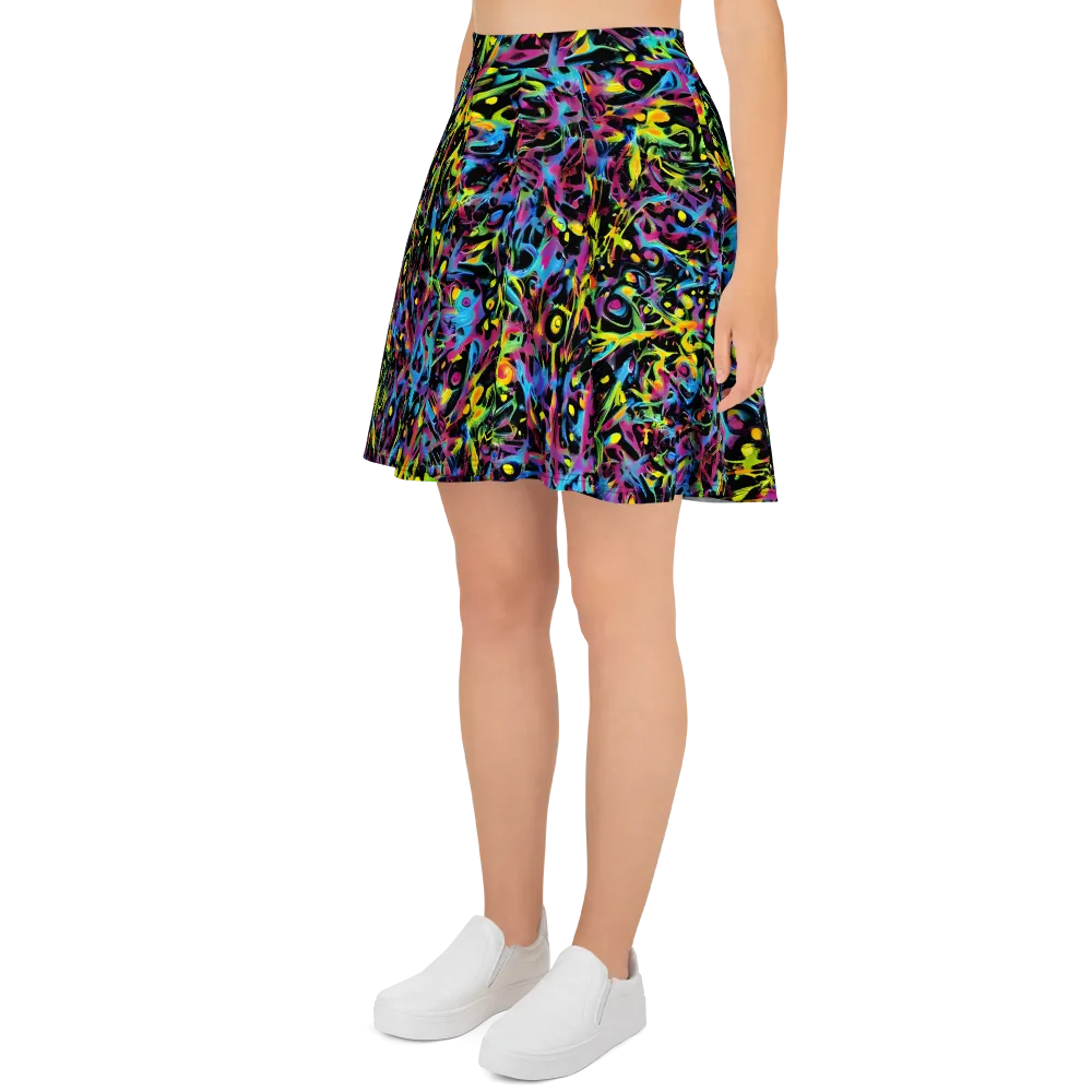 Pixel Inferno on Skater Skirt — Left