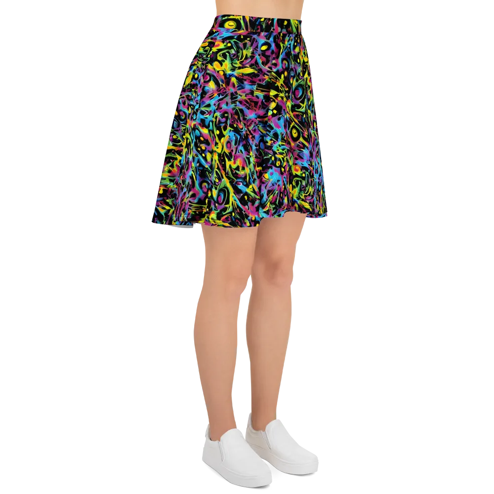Pixel Inferno on Skater Skirt — Right