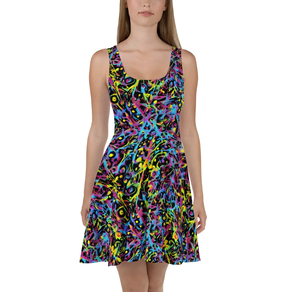 Pixel Inferno on Skater Dress — Front