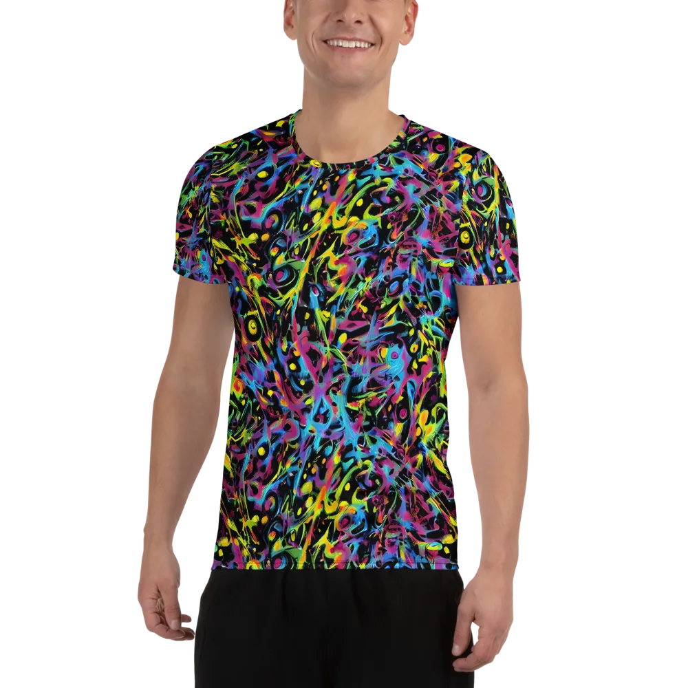 Pixel Inferno on Men's Athletic T-Shirt — Front