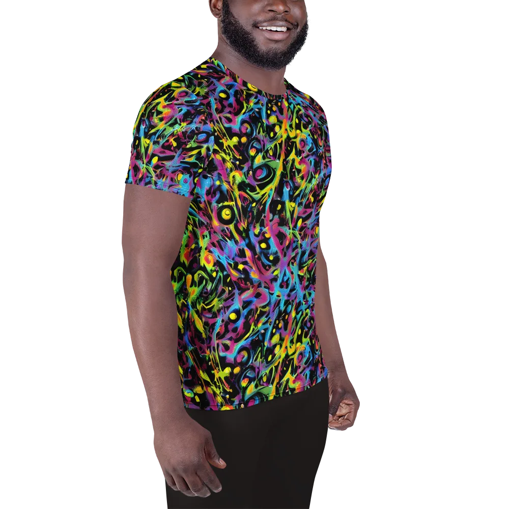 Pixel Inferno on Men's Athletic T-Shirt — Right