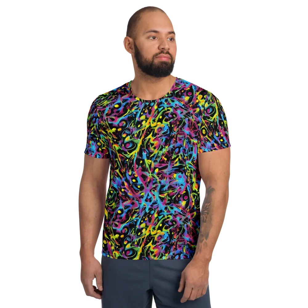 Pixel Inferno on Men's Athletic T-Shirt — Front
