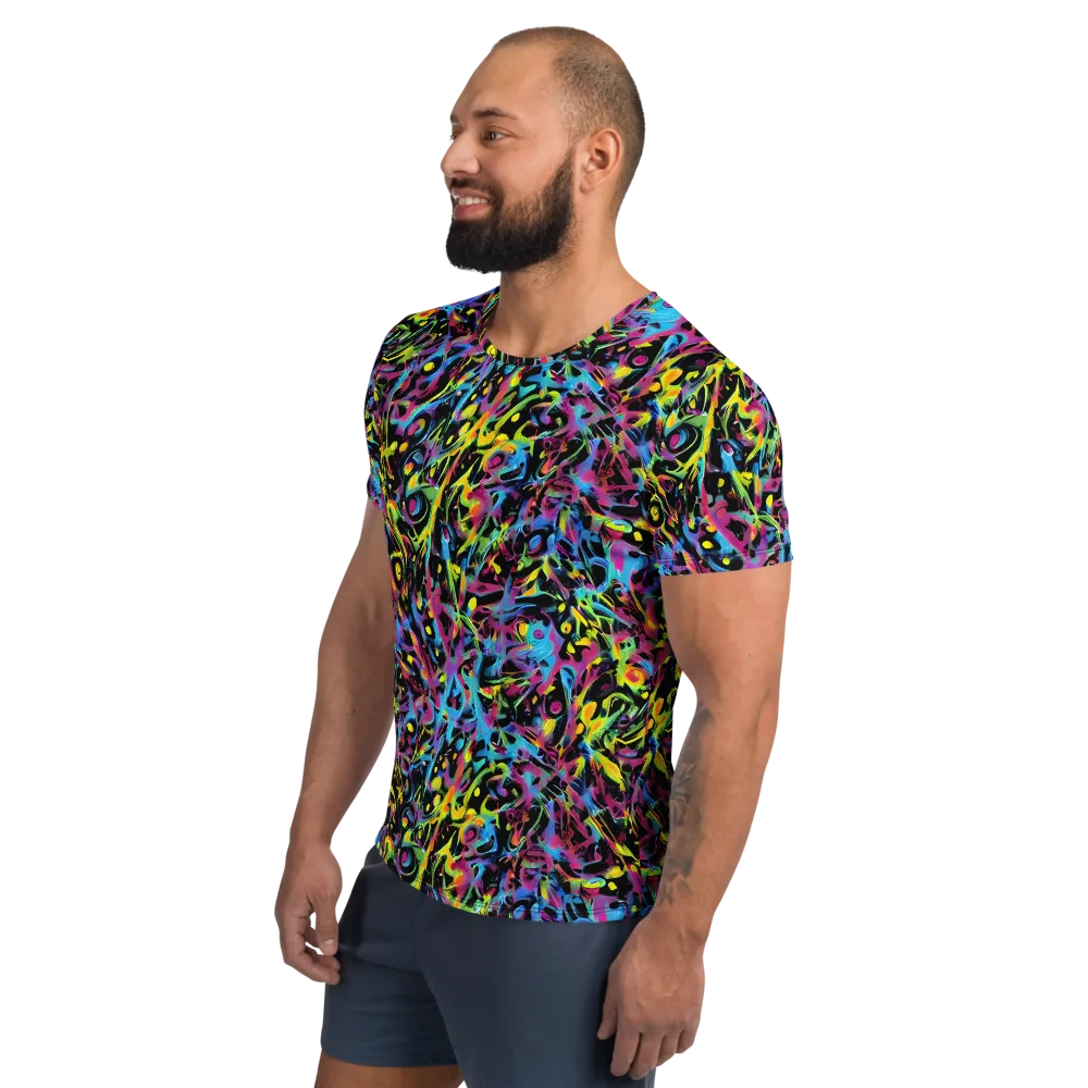 Pixel Inferno on Men's Athletic T-Shirt — Left