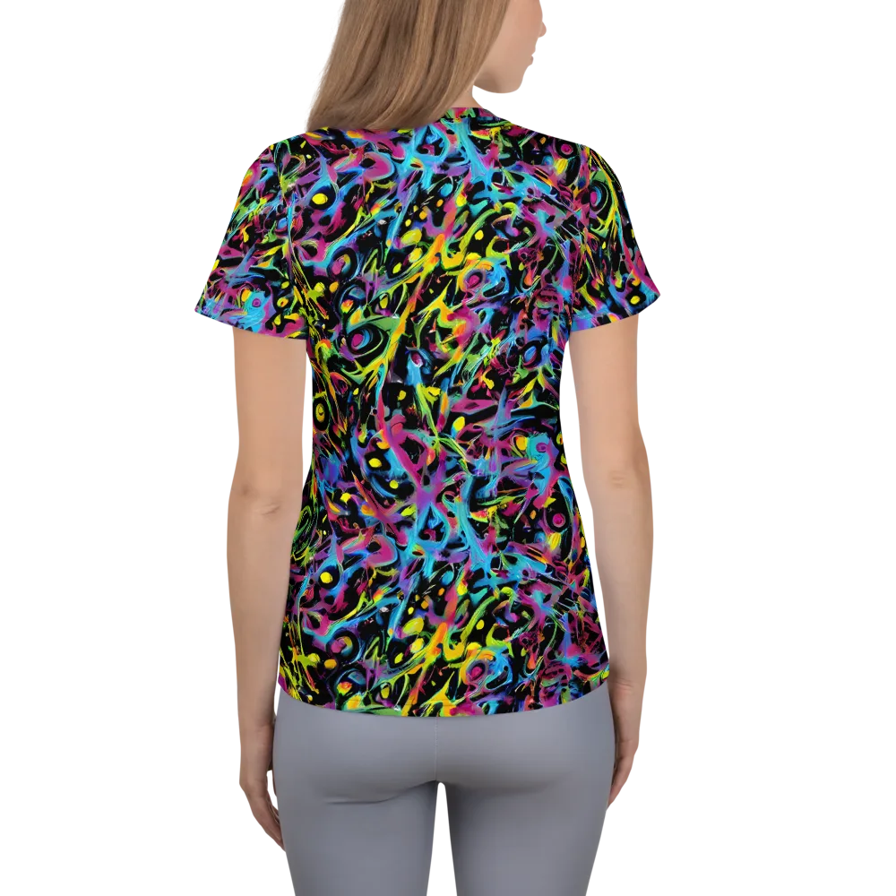 Pixel Inferno on Women's Athletic T-Shirt — Back