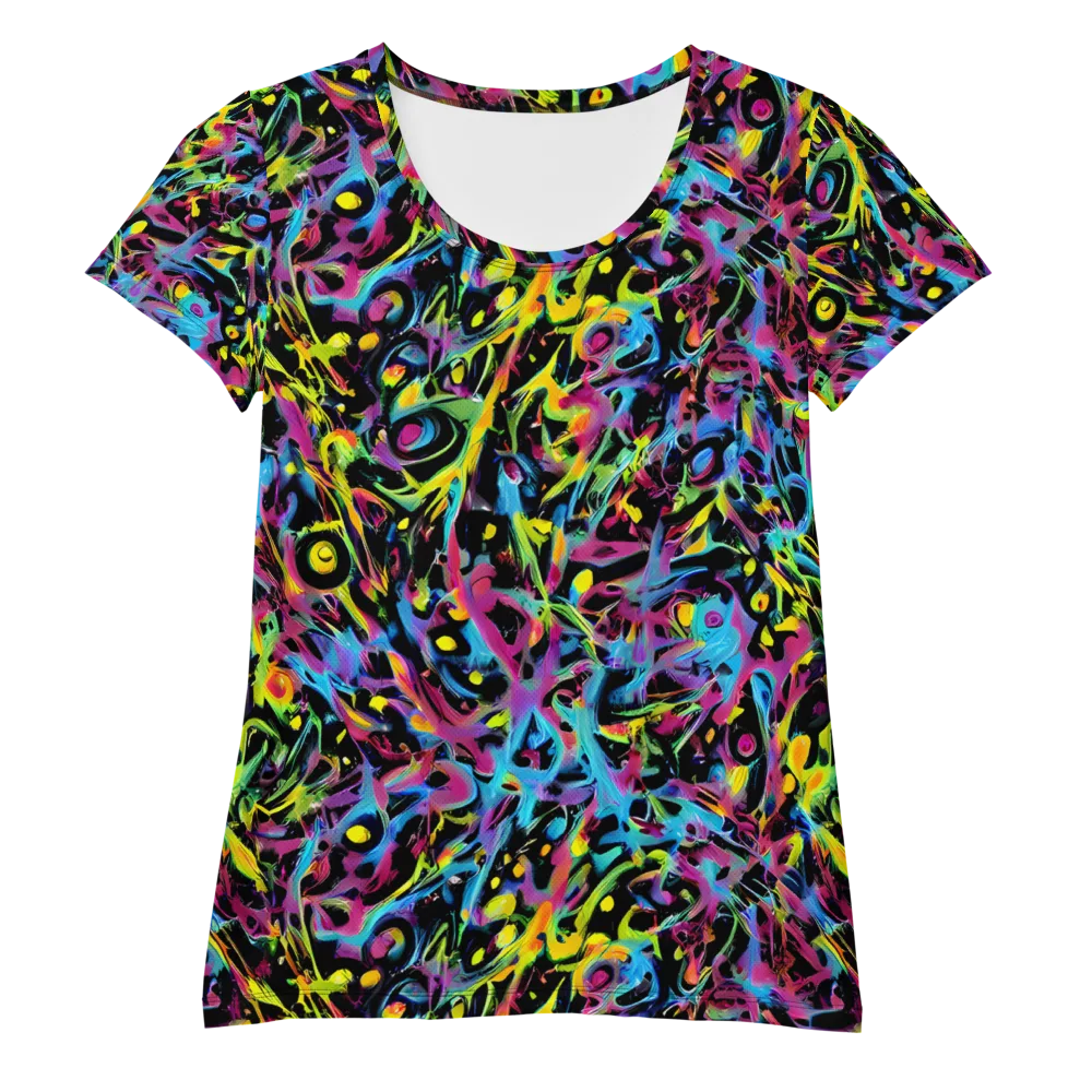 Pixel Inferno on Women's Athletic T-Shirt — Front