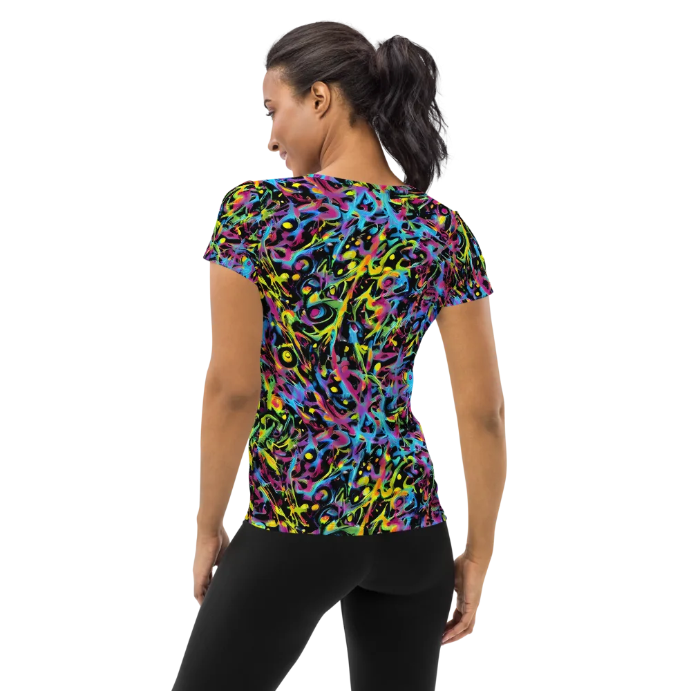 Pixel Inferno on Women's Athletic T-Shirt — Back