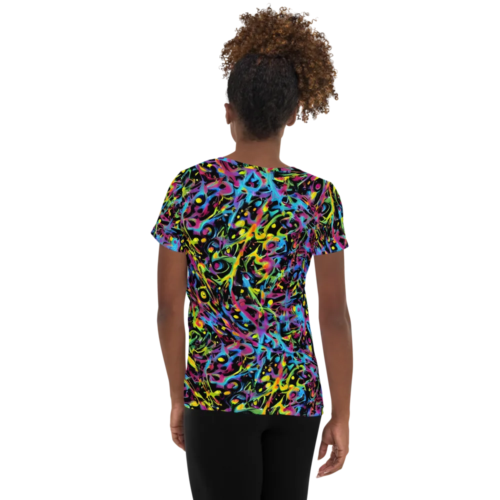 Pixel Inferno on Women's Athletic T-Shirt — Back