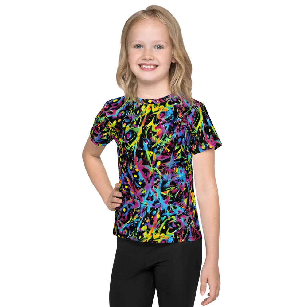 Pixel Inferno on Kids Crew Neck T-Shirt — Front