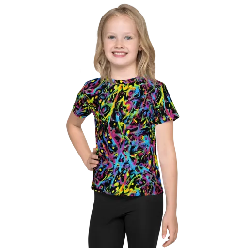 Pixel Inferno on a Kids Crew Neck T-Shirt