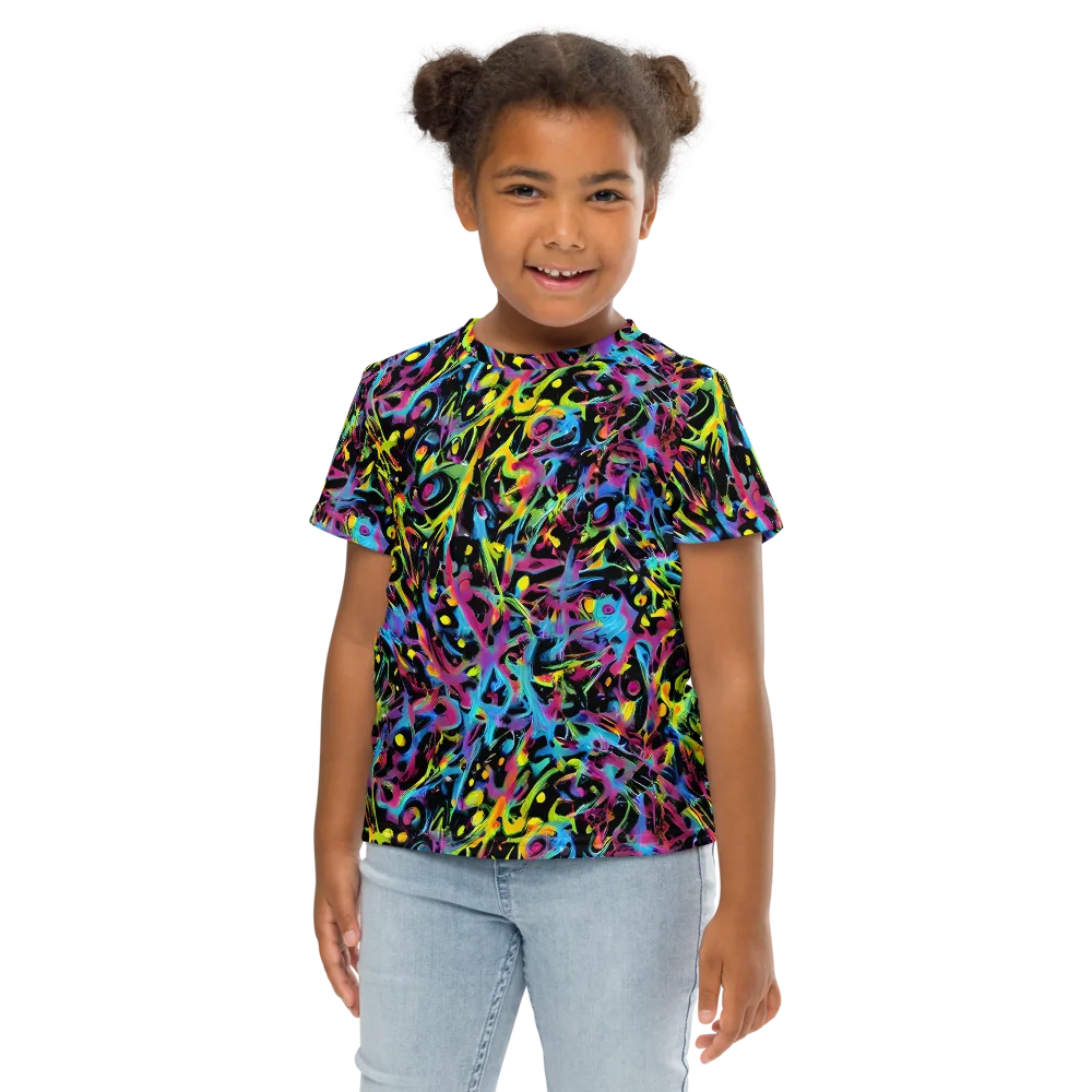 Pixel Inferno on Kids Crew Neck T-Shirt — Front