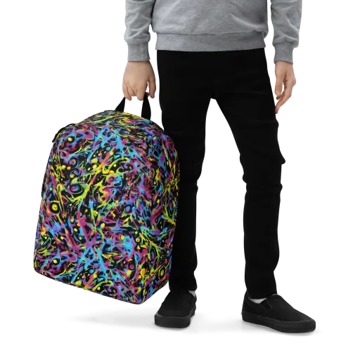 Pixel Inferno on a Minimalist Backpack