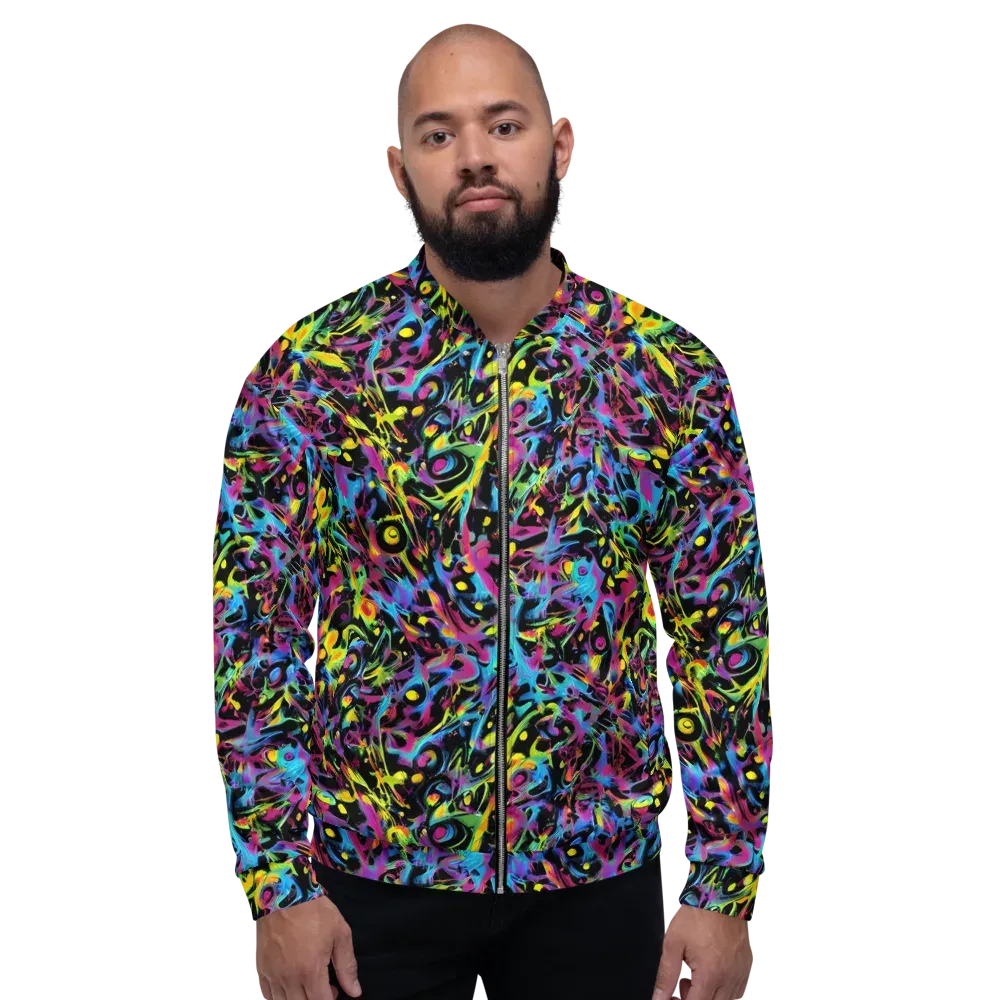 Pixel Inferno on Bomber Jacket — Front