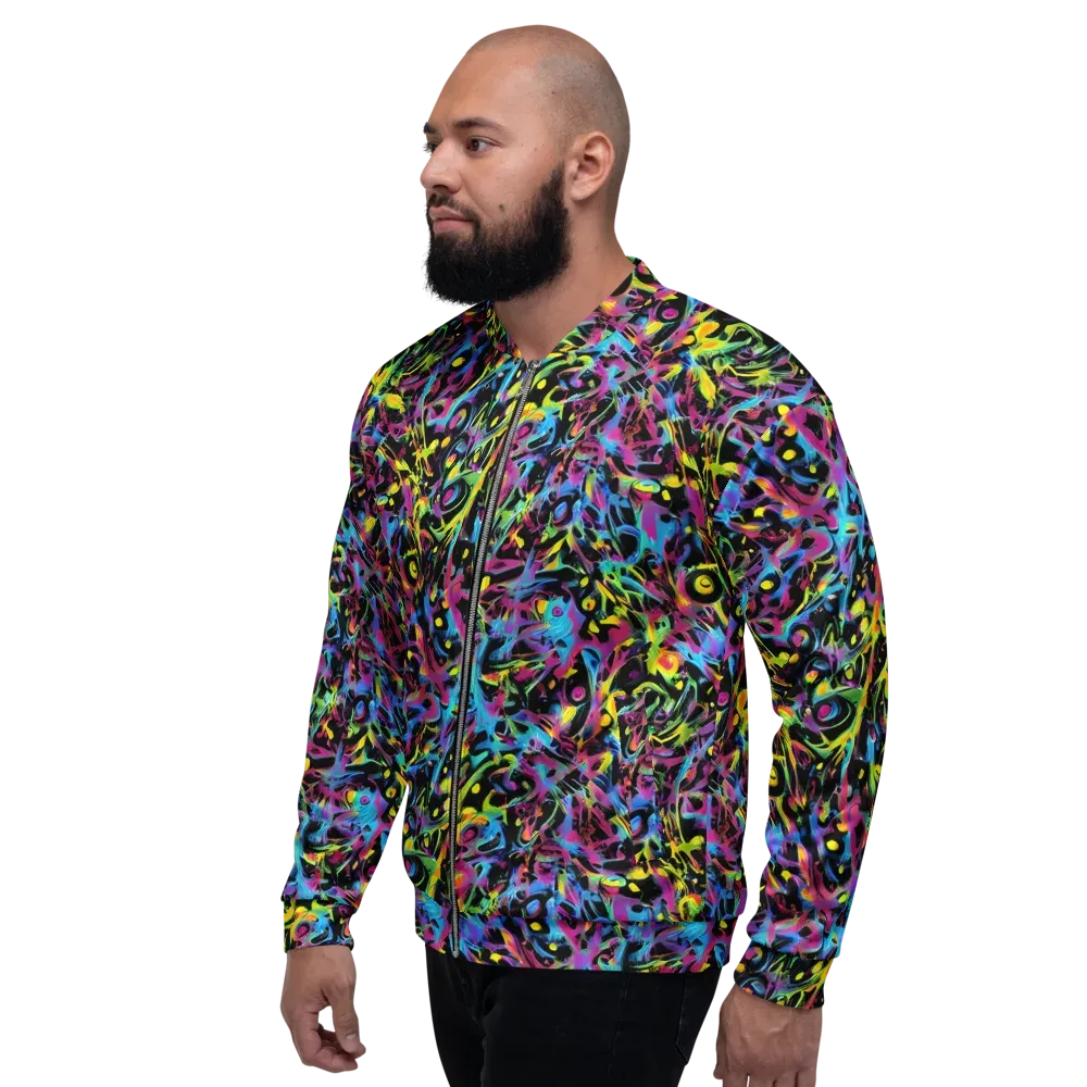 Pixel Inferno on Bomber Jacket — Left