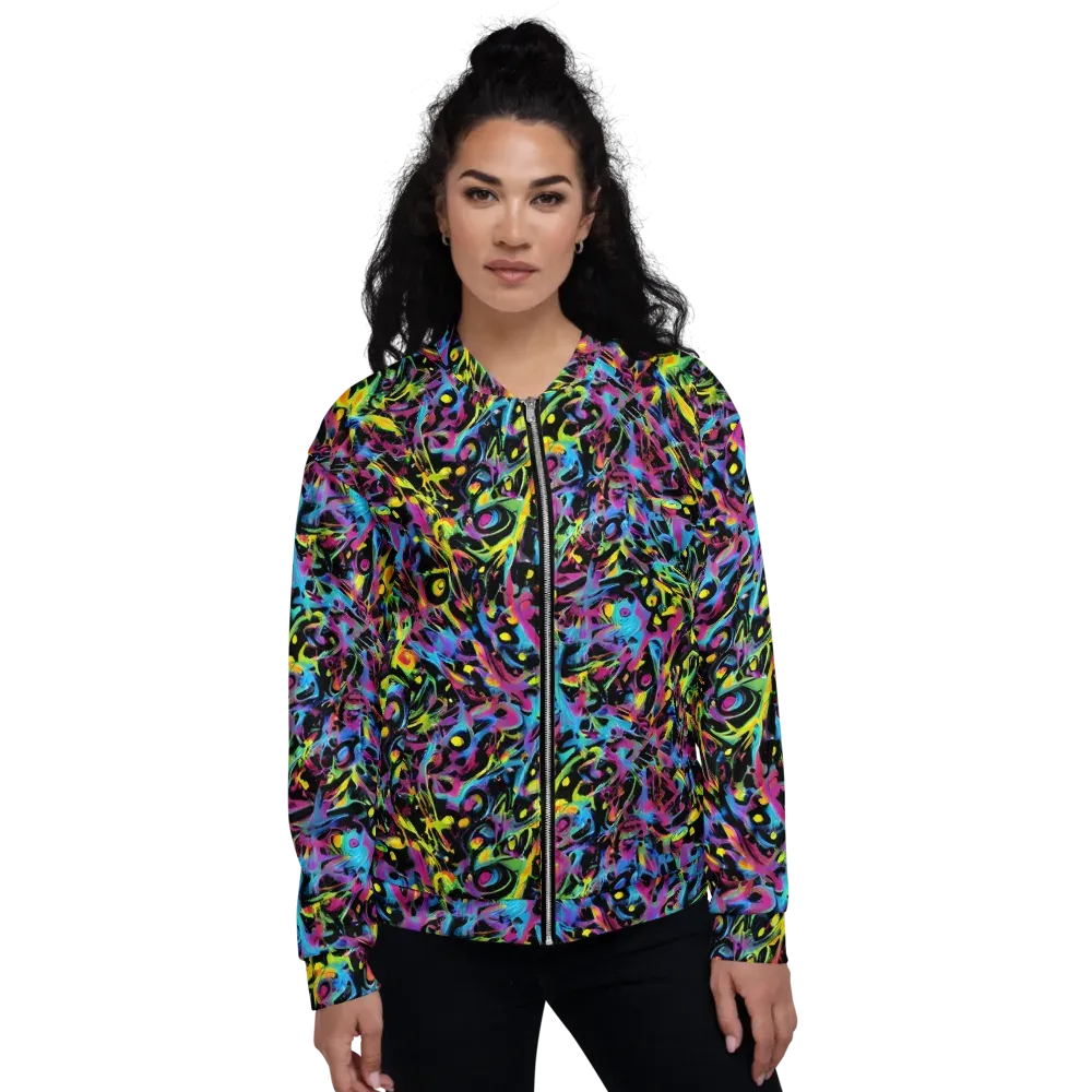 Pixel Inferno on Bomber Jacket — Front
