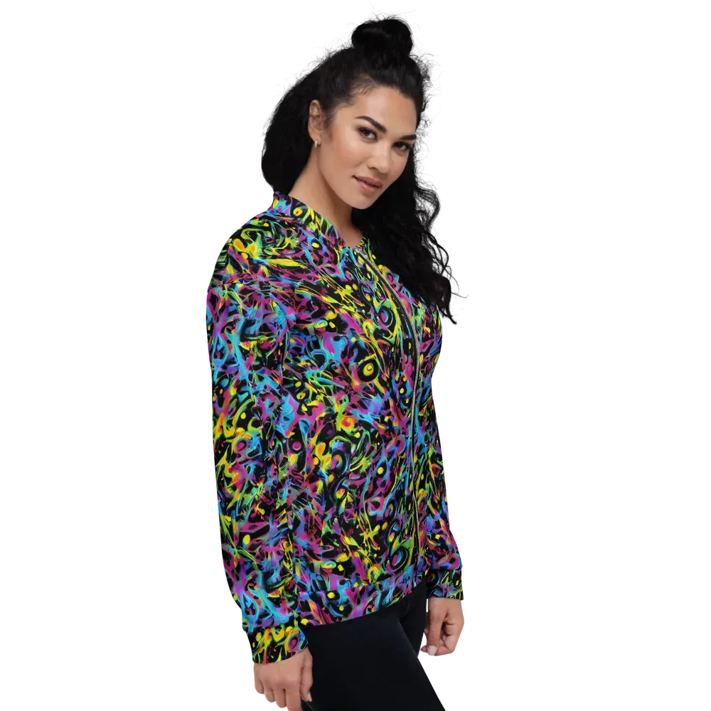 Pixel Inferno on Bomber Jacket — Right