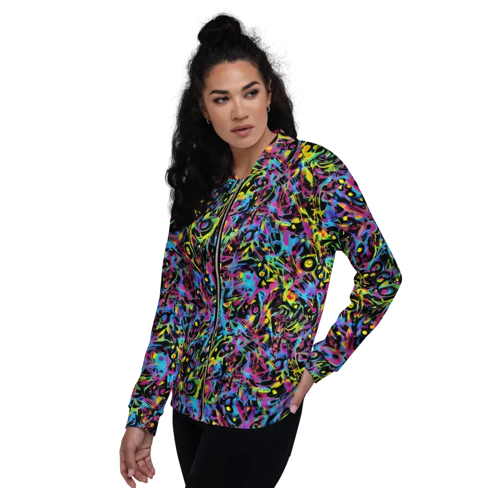 Pixel Inferno on Bomber Jacket — Left