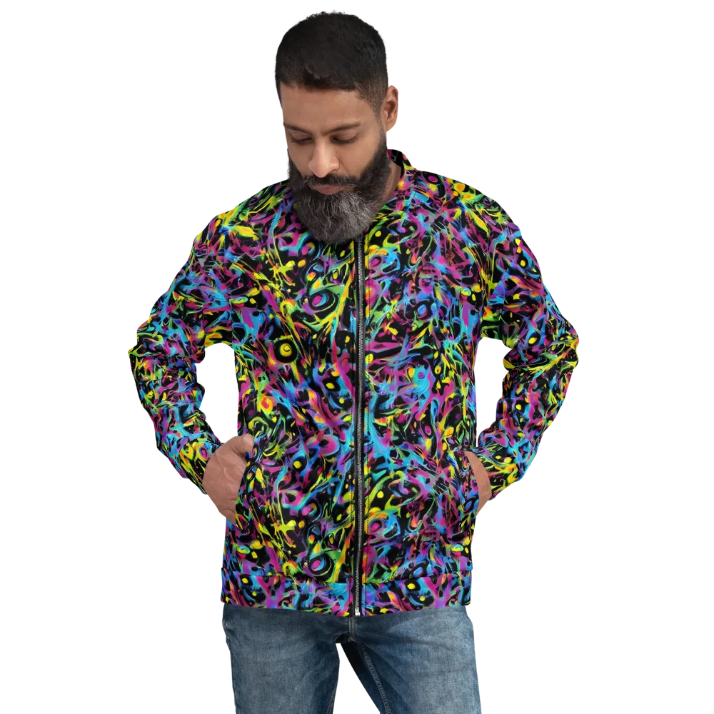 Pixel Inferno on Bomber Jacket — Front