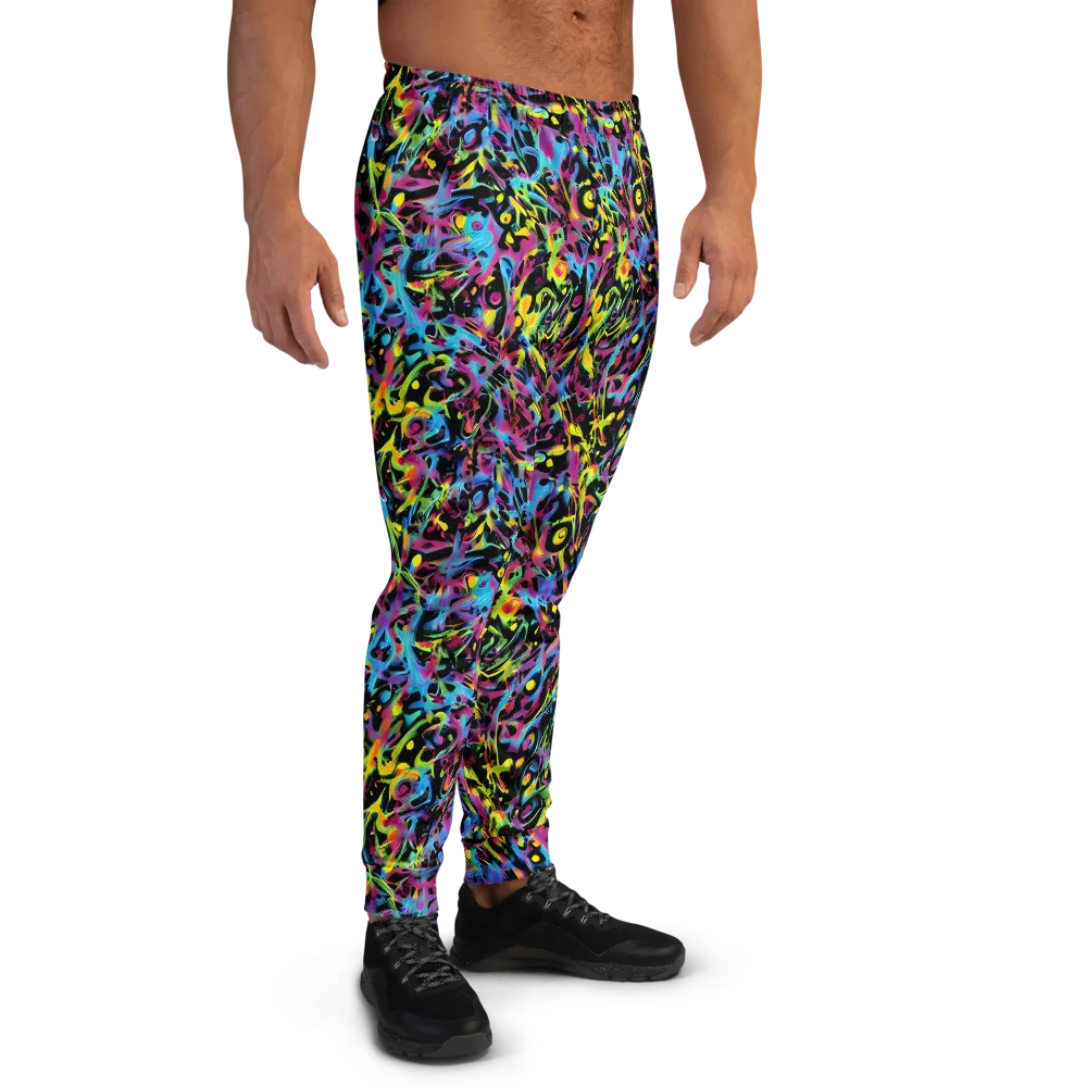 Pixel Inferno on Men's Joggers — Right