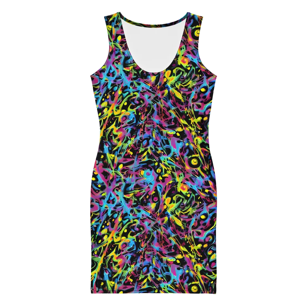 Pixel Inferno on Bodycon Dress — Front