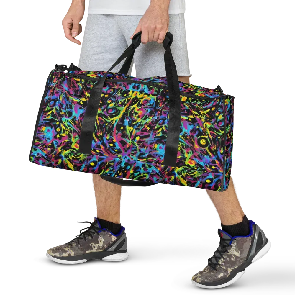 Pixel Inferno on Duffle Bag — Front