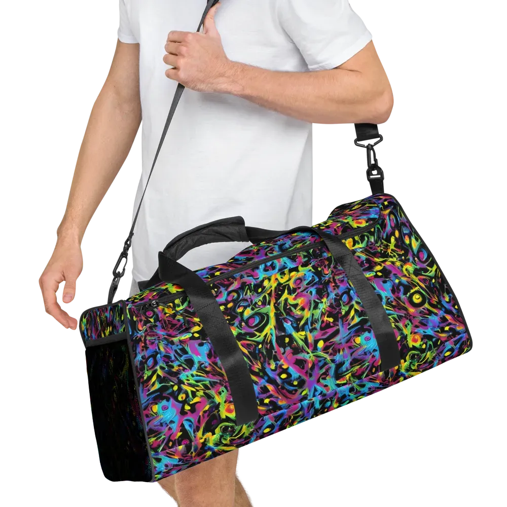 Pixel Inferno on Duffle Bag — Right Front