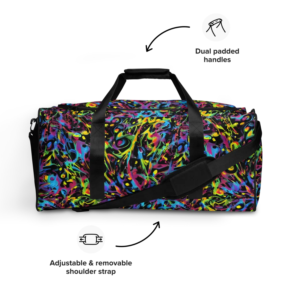 Pixel Inferno on Duffle Bag — Front