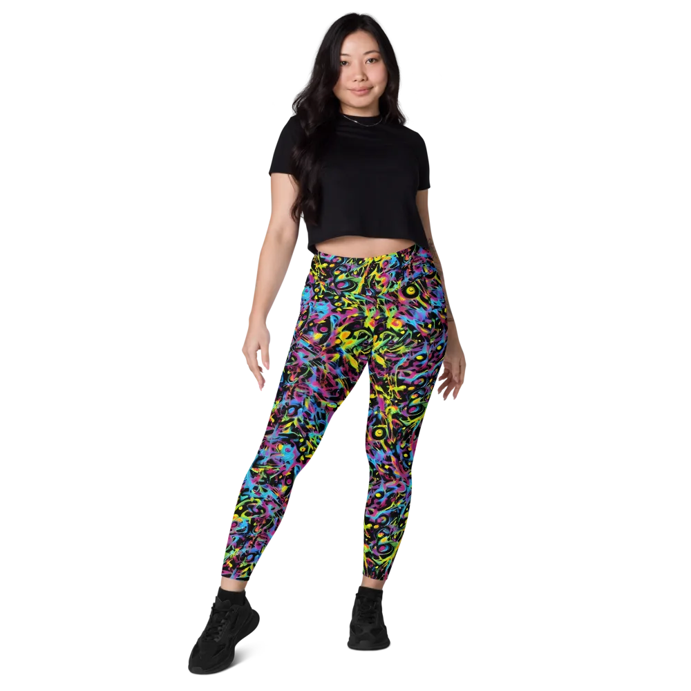 Pixel Inferno on Leggings with Pockets — Front