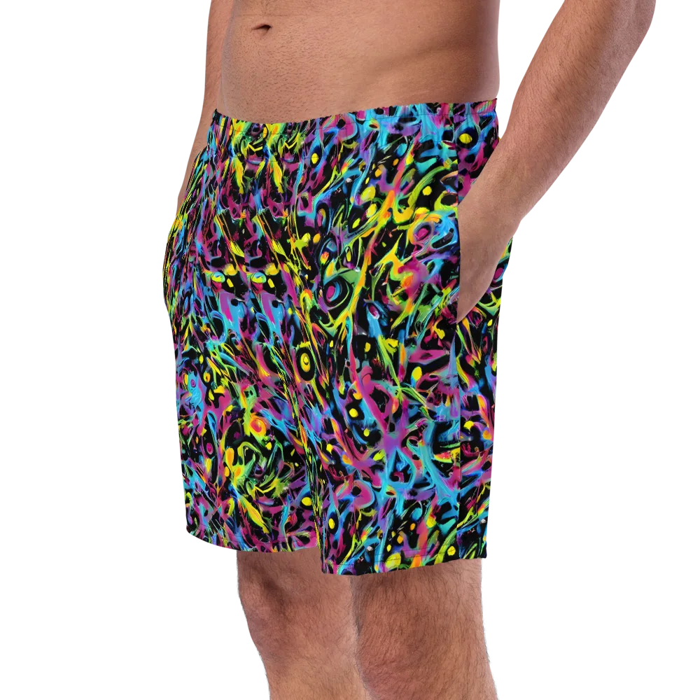 Pixel Inferno on Swim Trunks — Left Front