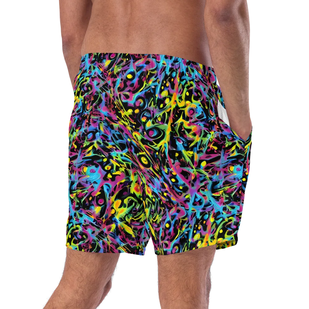 Pixel Inferno on Swim Trunks — Right Back